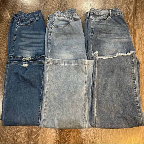 Denim - Wide Leg Jeans Bundle Size 10 12 Trendy Y2K Style Denim
